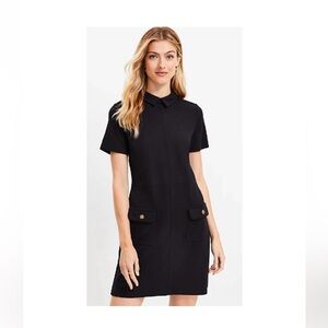Loft Ponte Short Sleeve Collared Dress